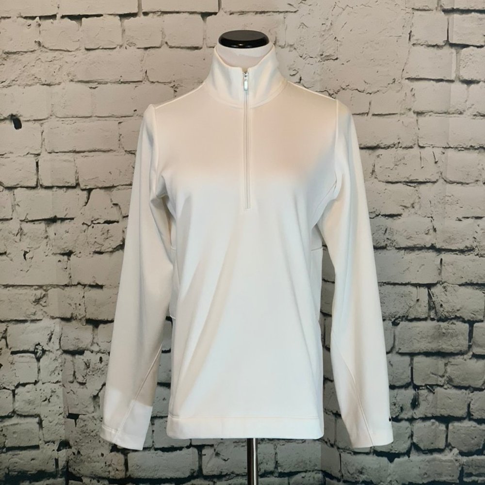 Nike Therma-fit 1/2 Zip Mock Golf Pullover (white)